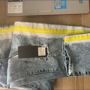 Side Paint Stripe Track Demin Snow White Gold